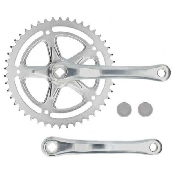 Boghal Crankstel Spieloos 46 Tands Crank Lengte 170mm Zilver Aluminium Zilver