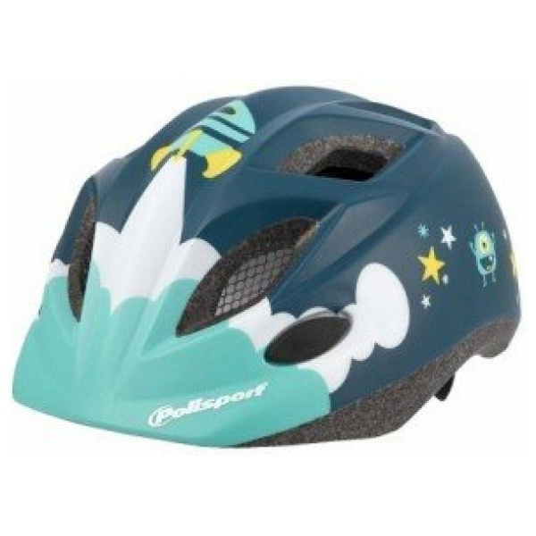 Polisport Spaceship Fietshelm Kind - Maat XS (48-52cm) + BIDON - Groen Blauw