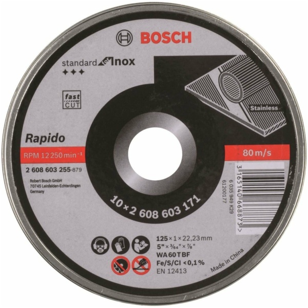 Bosch Professional Bosch Prof doorslijpschijf recht RVS 125 mm per stuk