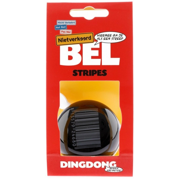 Niet Verkeerd Nietverkeerd bel 80mm Ding Dong stripes Wit|Zwart