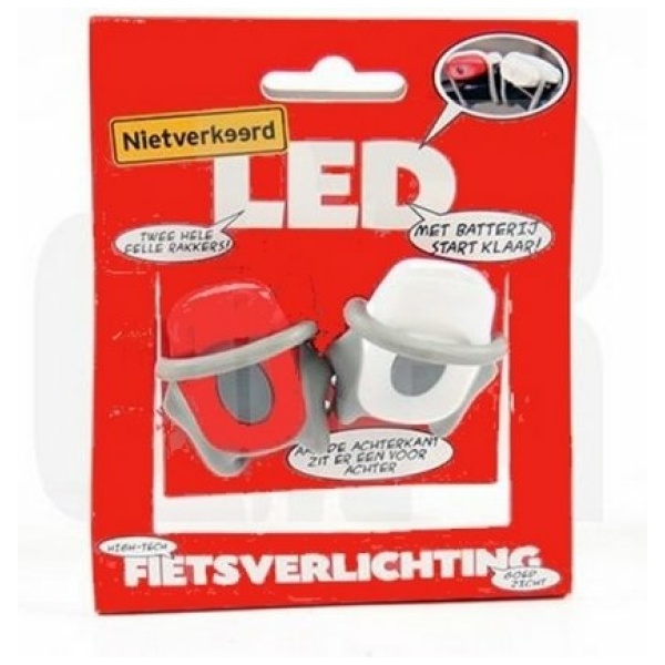 Niet Verkeerd verlichting set led mini wit/rood met siliconen elastieken Rood