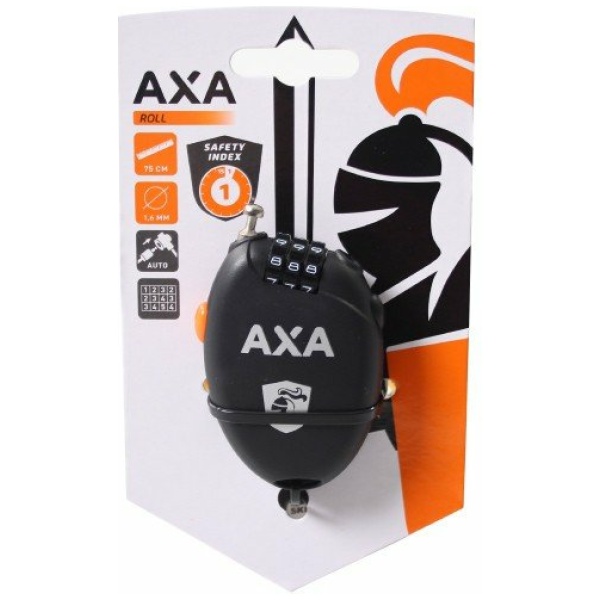 Axa cijferslot Roll Retractable 75cm Zwart - Afbeelding 3