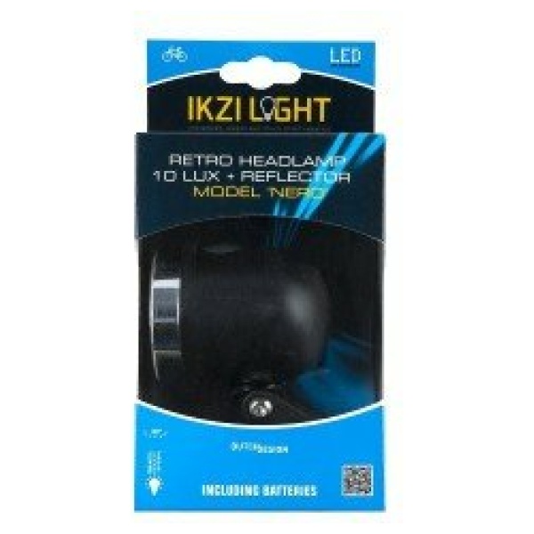 Ikzi Koplamp Nero Retro 10Lux Batterij - Zwart