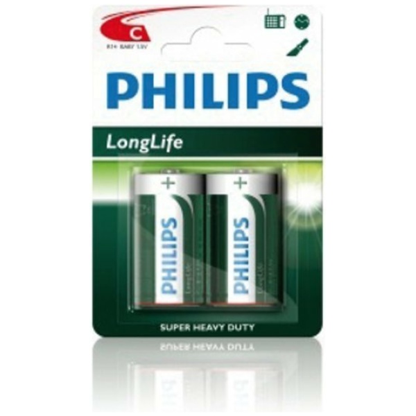 Philips batt R14 1,5V krt (2) Grijs - Afbeelding 2