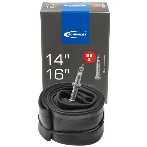 Schwalbe (SV2) Fiets Binnenband 14 std Frans Ventiel 40mm Zwart - Afbeelding 2