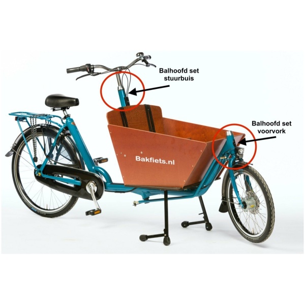 Azor Bakfiets Balhoofdstel 1" BSA onderdeel zwart