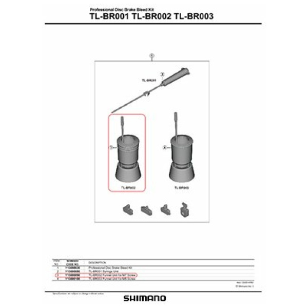 Shimano Remschijf bleeding-kit TL-BR002 Y13000090 voor race - Afbeelding 2