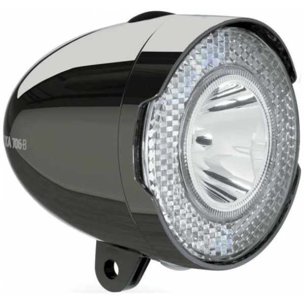 Axa 706 Koplamp LED Batterijen - Donker Chroom Dark Chrome - Afbeelding 2