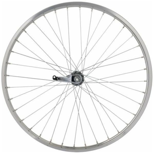 Agu Achterwiel 26 x1 3/8 (37-590) Aluminium Shimano Remnaaf Vaste As 13 SPAAK Excl.. MONTAGEDELEN Zilver