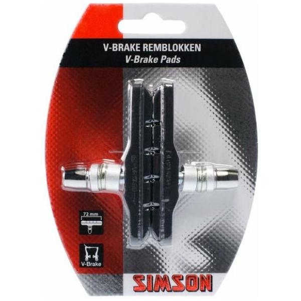 Simson Remblokken V-brake 72 X 12,5 Mm Zwart 2 Stuks 04 - Afbeelding 2