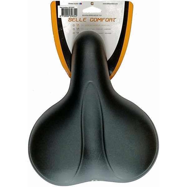 Selle Comfort Zadel E-Bike Soft 25,8 X 22,3 Cm Unisex Foam Zwart