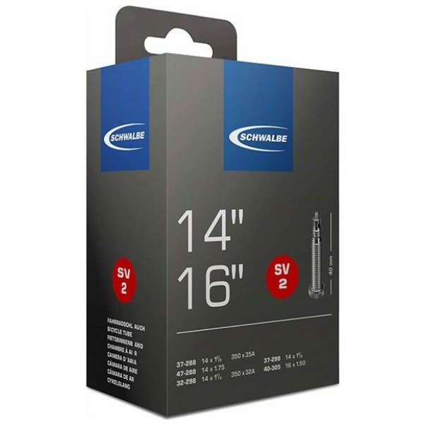 Schwalbe (SV2) Fiets Binnenband 14 std Frans Ventiel 40mm Zwart - Afbeelding 4