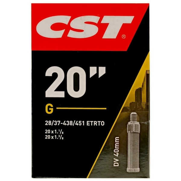 Cst Binnenband 20 x 1 1/8 - 1 3/8 (28/37-438/451) DV40mm Zwart