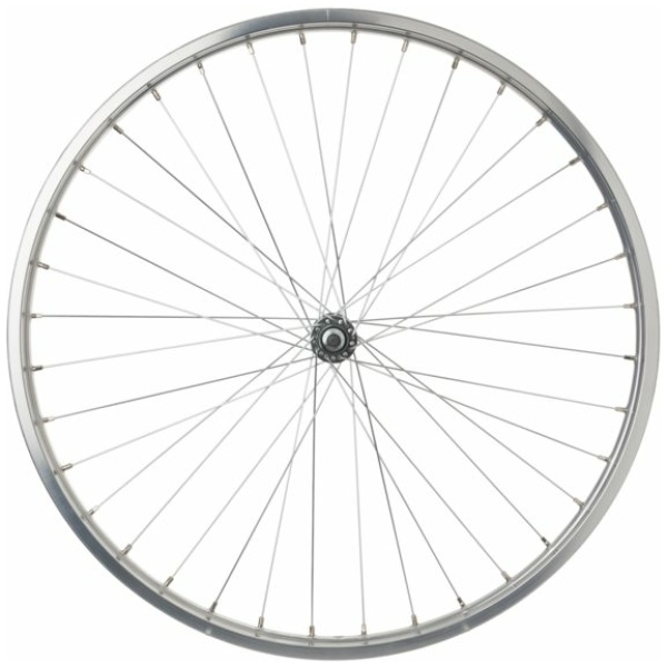 Ride Voorwiel 26 x 1 3/8 ( 37-590 ) West Wood Staal Vaste As Staal Zilver