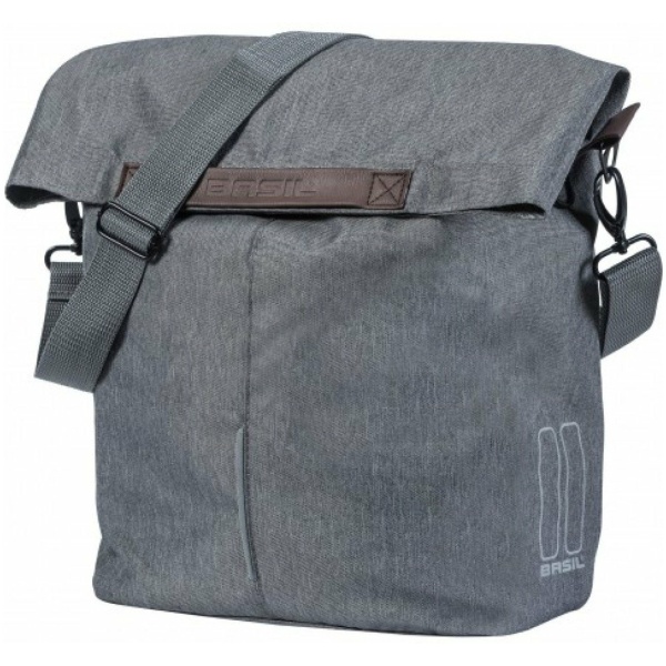 Basil City Enkele Fietstas 16L - Grijs Grey Melee