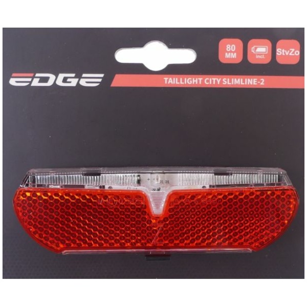 Edge Dragerachterlicht City Slimline-2 - 80mm - StVZO - Incl. Batterijen - Afbeelding 2