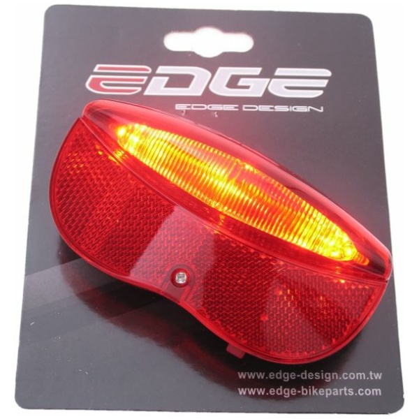 Edge Dragerachterlicht City Luxe - 3 leds inclusief batterijen - 80mm