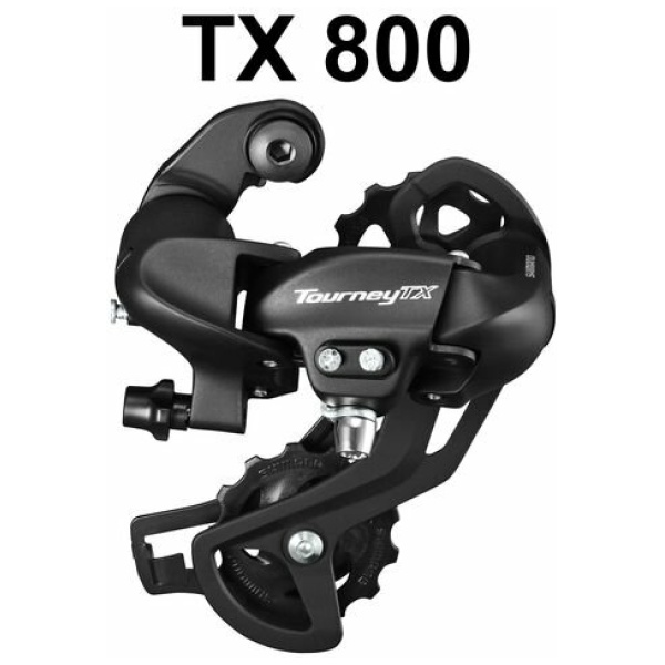 Shimano achterderailleur TX800 zonderhaak 7/8 versnelling ZWART