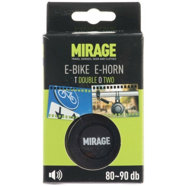 Mirage E-bike hoorn 80/90dB, USB oplaadbaar Zwart