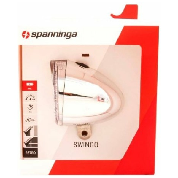 Spanninga koplamp Swingo Xb incl.3xAA bat.Reflectie Chroom