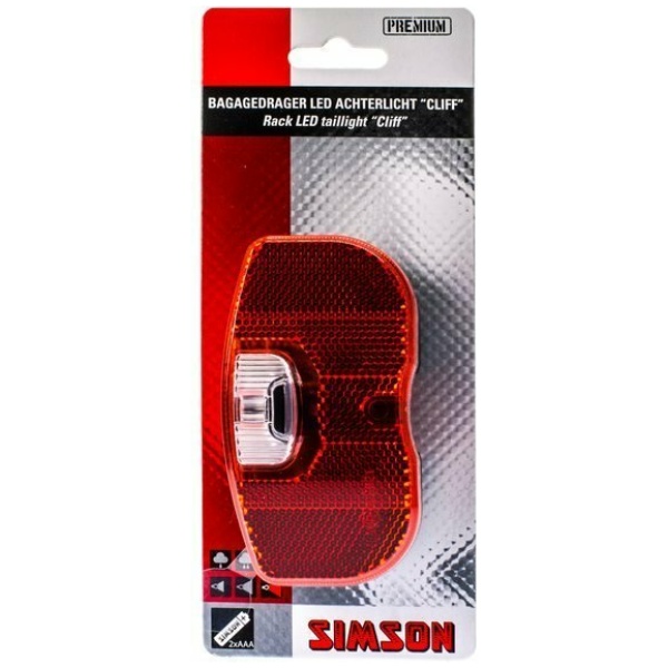 Simson 022013 Batterij Bagagedrager 50MM/80MM Achterlicht''cliff'' Zwart