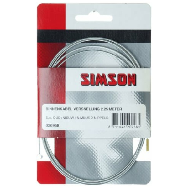 Simson Binnenkabel versnelling 2.25m S.A. oud + nieuw/Gazelle 2 nippels Zilver - Afbeelding 3