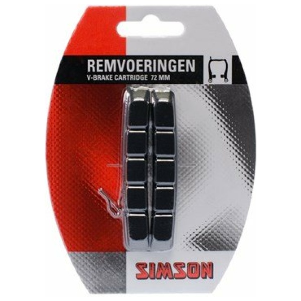 Simson Remblokrubber V-Brake (2 stuks) Cartridge systeem shimmano comp