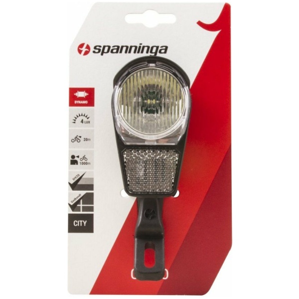 Spanninga Koplamp Galeo xd rvs haak kroonbevestiging met batterij 2xAA 4 lux Zwart