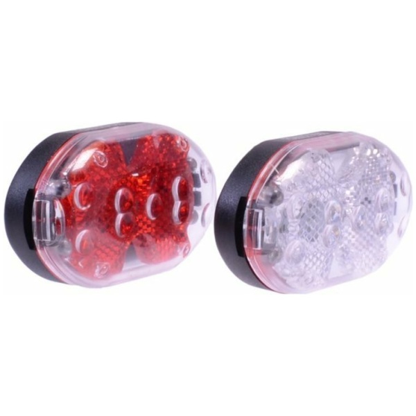 Simson Led set voor & achter wit/rood incl.batt.020757 Rood - Afbeelding 2