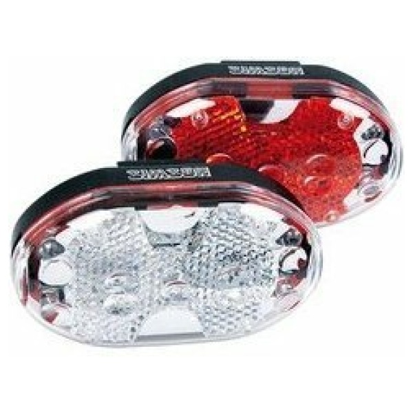 Simson Led set voor & achter wit/rood incl.batt.020757 Rood