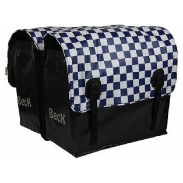 Beck Dubbele Fietstas Big Navy Checker