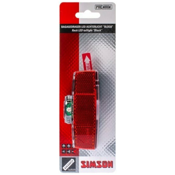 Simson Block Achterlicht LED Batterijen - Transparant Zwart - Afbeelding 5