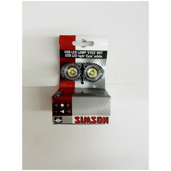 Simson Eyes Koplamp LED USB Batterijen - Zwart - Afbeelding 3