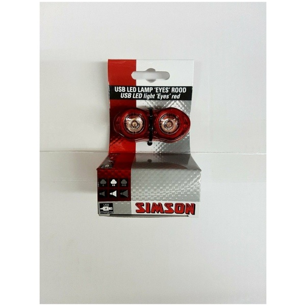 Simson Eyes Achterlicht LED USB -/Rood Zwart