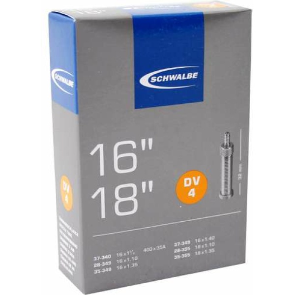 Schwalbe (DV4) Fiets Binnenband 16x1 3/8 Hollands Ventiel 32mm Zwart - Afbeelding 5