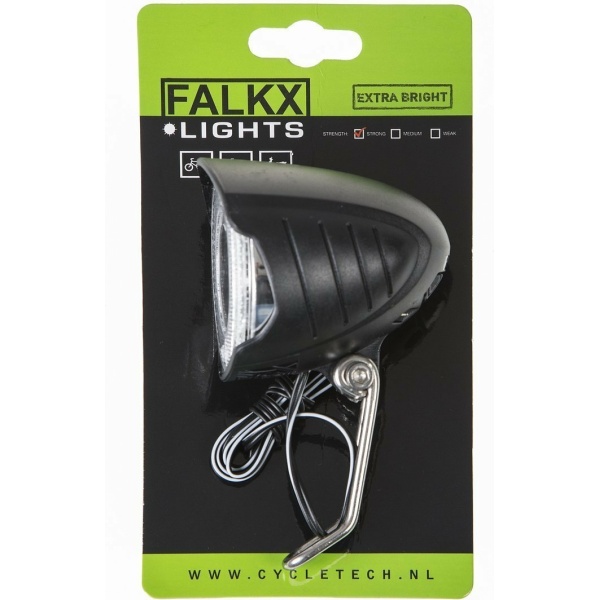 Falkx Koplamp Dark Moon Naafdynamo Led Zwart