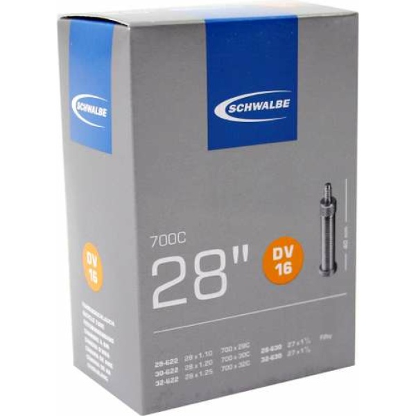 Schwalbe (DV16) Fiets Binnenband 28 Smal Hollands Ventiel (DV16) Zwart - Afbeelding 4